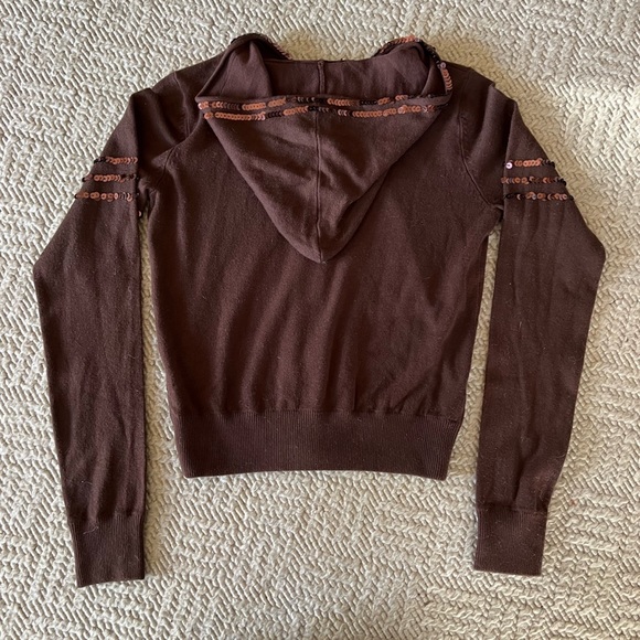 NWT authentic Y2K sequin zip up hoodie sweater - Picture 4 of 12